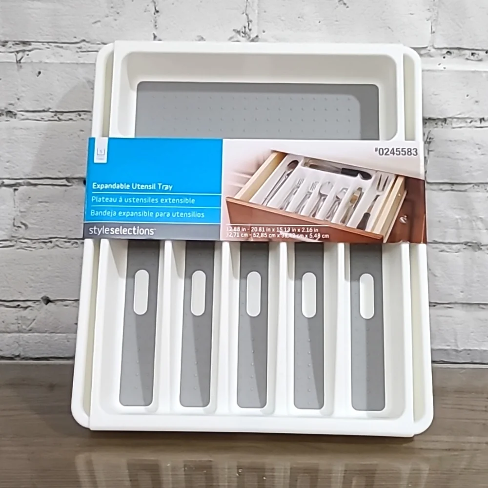 Expandable Kitchen Drawer Organizers Silverware Insert/Spice Organizer - NWT